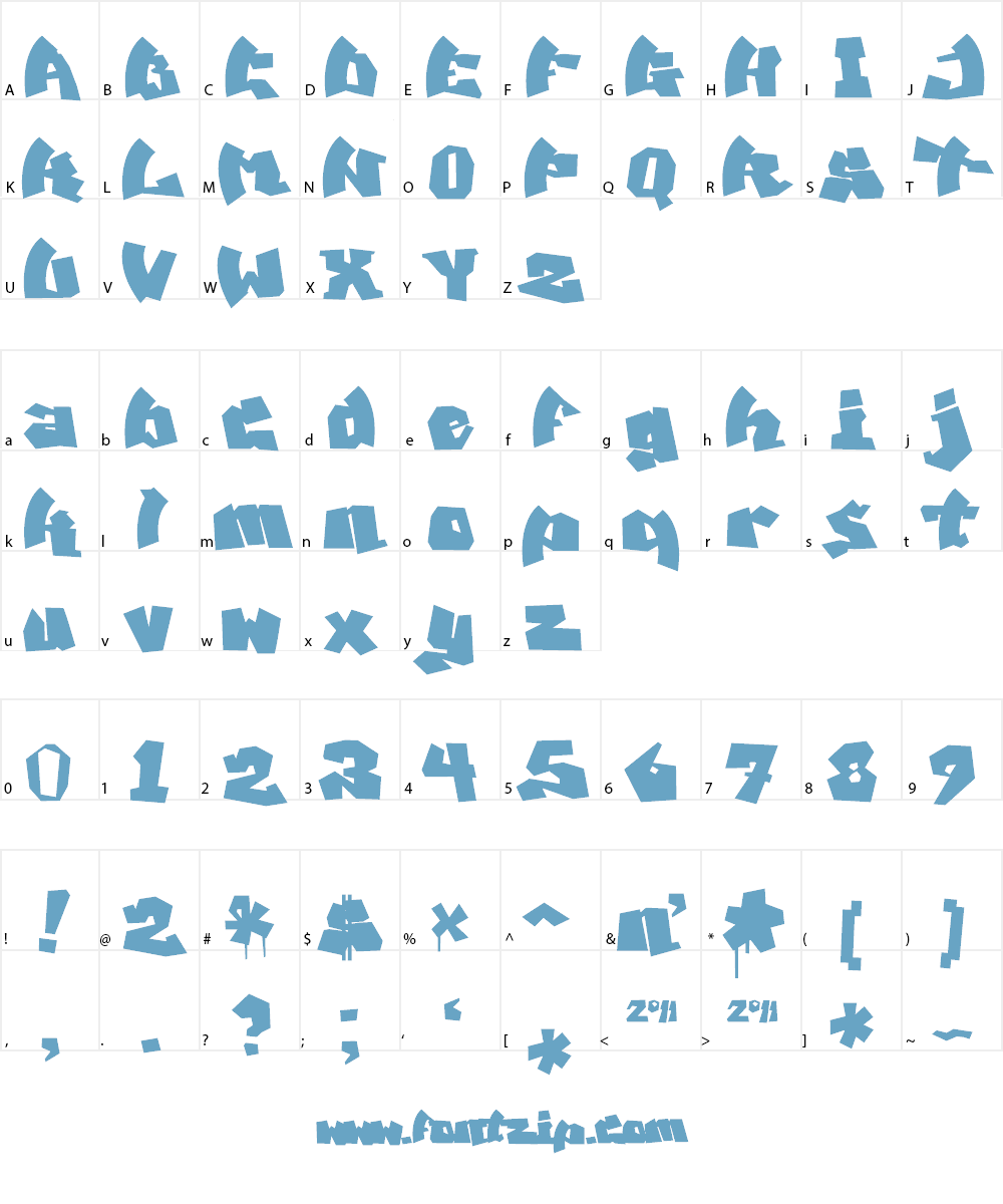 MAWNS' Graffiti Filled Font Character